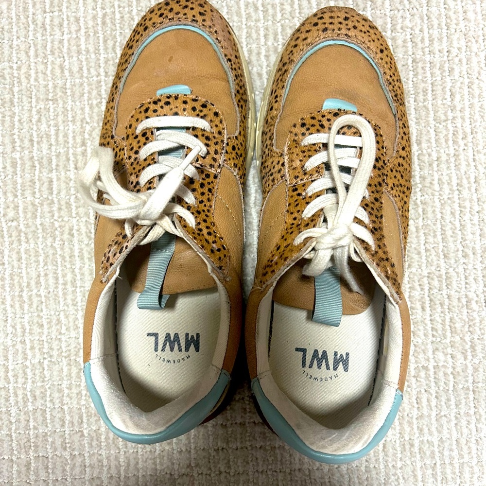 Madewell Women's Kickoff Trainer Sneakers in Blue Colorblock Leather
